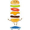 Springender Burger Fastfood Geschenkidee Geschenk