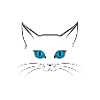 Cat blue eyes - gift