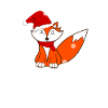 Christmas fox in snowflakes