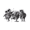Trois hiboux rigolotes