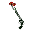 gun and flowers