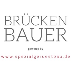 „Brückenbauer” in dunkelgrauer Schrift