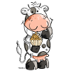 Cow with muffin
