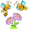 Abeilles à fleurs et miel