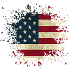 Flaga USA kropelka spriter farba plama pluśnięcie Ameryka