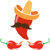 Mexican hat with chili peppers
