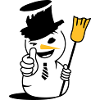 Cool snowman with thumbs up