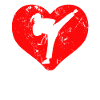 Karate woman heart silhouette