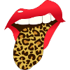Red cartoon lips Leo