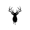 White emblem with deer