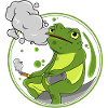 Frosch als Raucher mit Zigarre