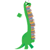 Dinosaurier traegt Buecher
