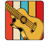 Retro Gitarren-Design mit Farbstreifen
