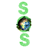 SOS Earth lettrage vert long