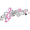 Musik, Notenschlüssel mit Notenblatt und Noten