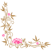 Bambus mit Lotusblüte und kleinen Blüten.