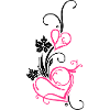 Two hearts with blossoms