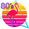 80s Music Flamingo Retro