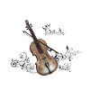 Music, violin with violin bow