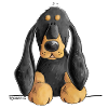 Black and Tan Coonhound cartoon dog