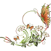 Schmetterlinge mit floralen Elementen