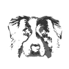 Australian Shepherd Logo white round