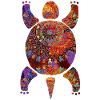 ekstravagant boho skildpadde mosaik farverige glitter