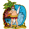 Surfeur Père Noël Cadeau vacances