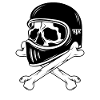 Motorcycle retro biker skull