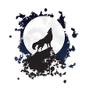 Heulender Wolf Wolf bei Vollmond