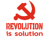 Revolution er løsningen kommunismens slogan