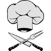 kochen kochmütze messer gabel design