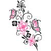 Cherry blossoms with butterflies