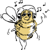 Musical bee is dancing