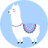 Lama mit bunten accessoires