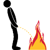 ildslukke flammer hot brandweigens logo i ste