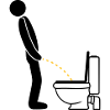 WC logo stående tisse piss toilet toilet alder