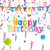 Happy birthday party with confetti