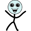 Happy smiley, stick figure