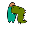 Trex Dino Surfing Suess