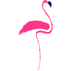 Flamingo handgemalt zweifarbig