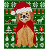 Strikket hund som Julemandens grimme jul