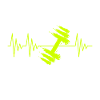 Dumbbell in yellow heartbeat