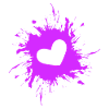 Heart stain ink purple
