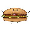 Sweet burger with face