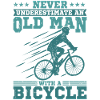 Alter Mann mit Fahrrad
