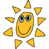 Children's drawing cheerful sun