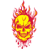 skull blood drop flame fire
