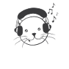 Music headphones cat