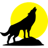 Wolf und Vollmond